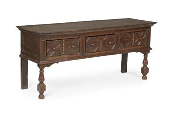 A CHARLES II OAK DRESSER BASE, CIRCA 1685