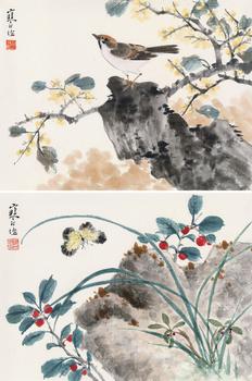 江寒汀 幽棲、覓艷