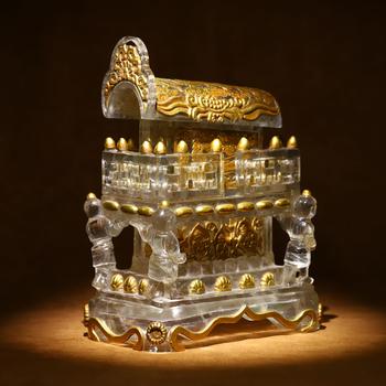 遼金風(fēng)格 天然水晶包銀鎏金飛天舍利棺