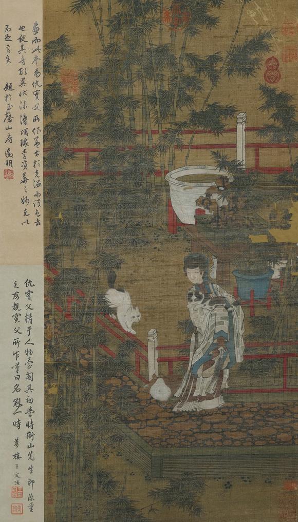 You Need 仇英 老絹本貴妃戲貓圖 