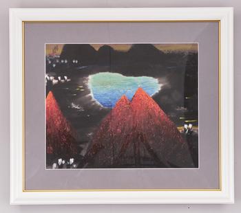 楊彥（1958-） 湖山夕色