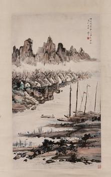 黎雄才 （1910-2001） 河岸舟影