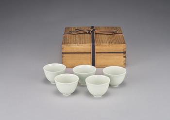 清 白瓷煎茶碗5客