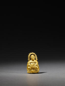 明  純金錘鍱神祇像挑心