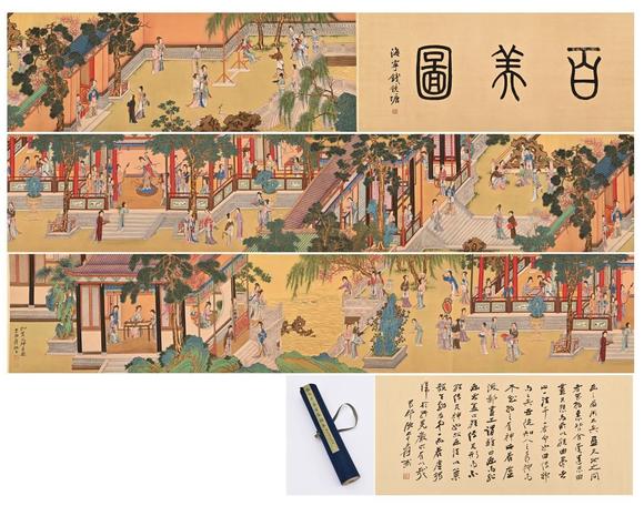 山東瑞蚨興拍賣百美圖 405*38 紙本手卷