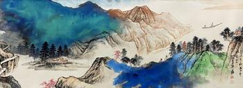 山水 40*110 紙本鏡芯