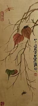 貝葉草蟲 32-88 紙本立軸