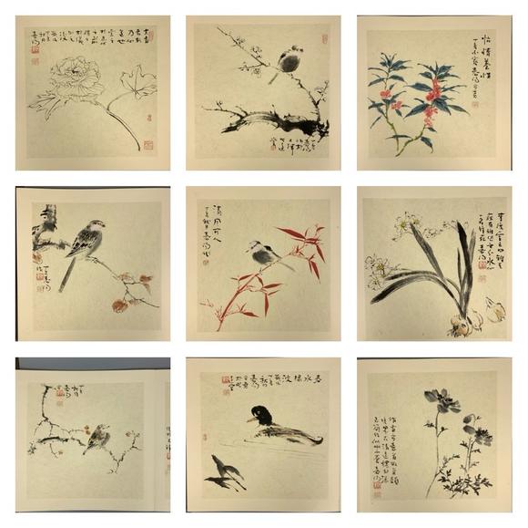 山東瑞蚨興拍賣花鳥冊頁（20開） 33×33cm×20 紙本設(shè)色冊頁