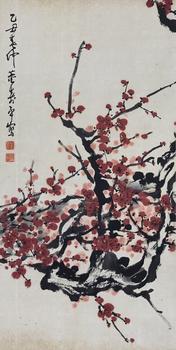 梅花 67×34cm 紙本設(shè)色鏡心