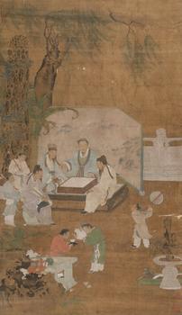 仇英  對(duì)弈圖