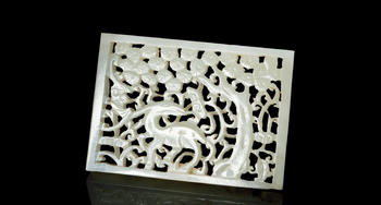 明 玉松鹿紋帶板