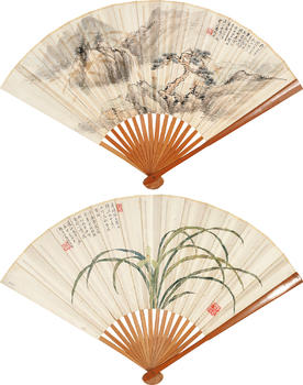 馮超然 孫瓊?cè)A 山水 蘭花