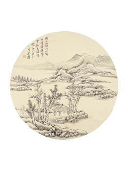 吳滔 山水人物圓光