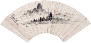 吳湖帆    山水 扇面