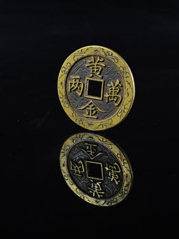 黃銅手工刻花招財(cái)進(jìn)寶花錢（黃金萬(wàn)兩）