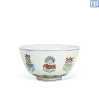 五彩八寶紋供碗