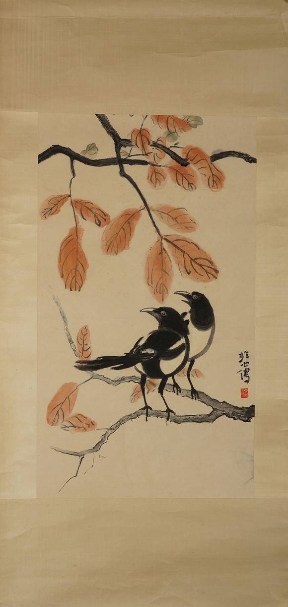 日本江户古美术徐悲鸿 喜鹊