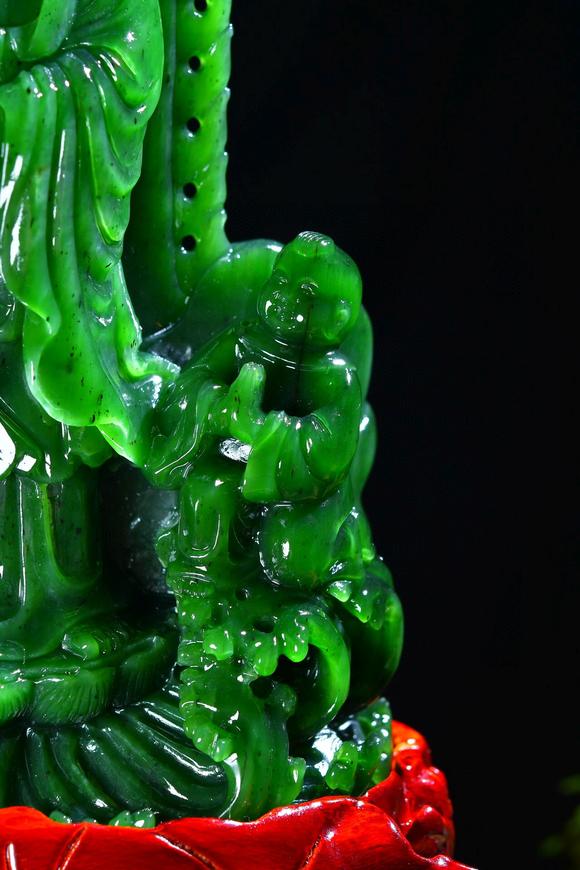 送子观音碧玉摆件_送子观音碧玉摆件估价_送子观音碧玉摆件高清大图