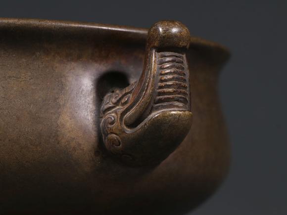 清德堂款铜造双象鼻耳香炉