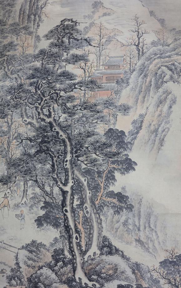 谢时臣策杖访友图