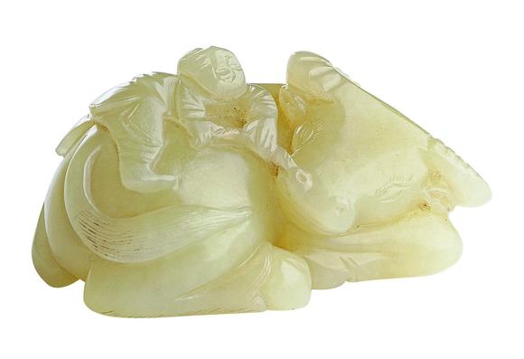 清代黄玉牧童骑牛