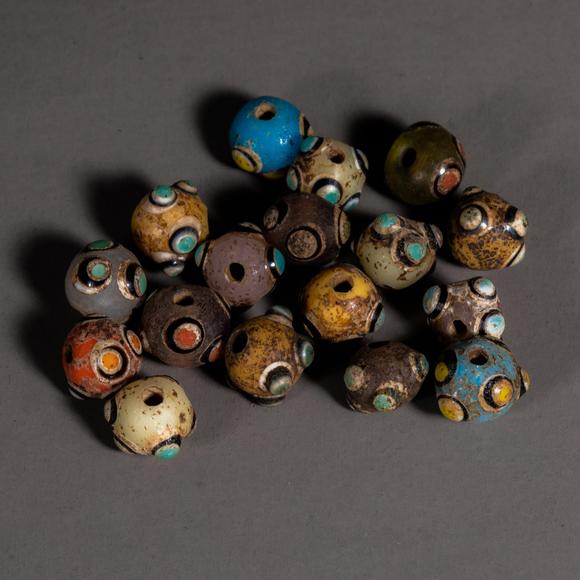 中国明代蜻蜓眼琉璃珠