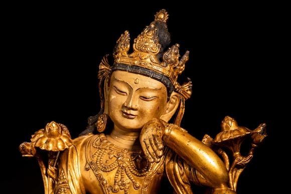 明代鎏金如意轮观音像