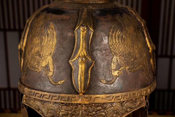 日本东海名古屋元代 铁头盔