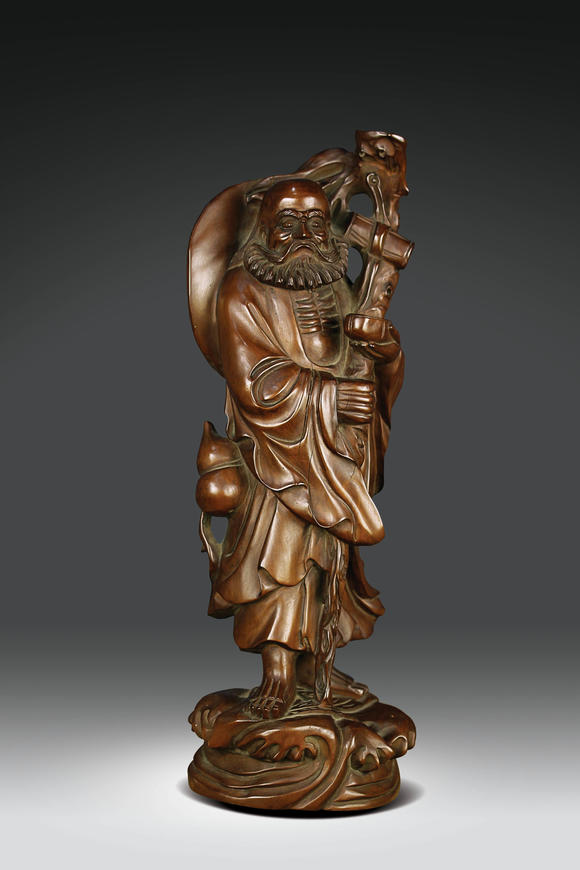 民初黄杨木雕达摩像