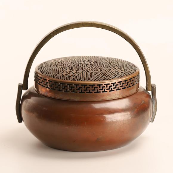 祁义昌造铜制手炉