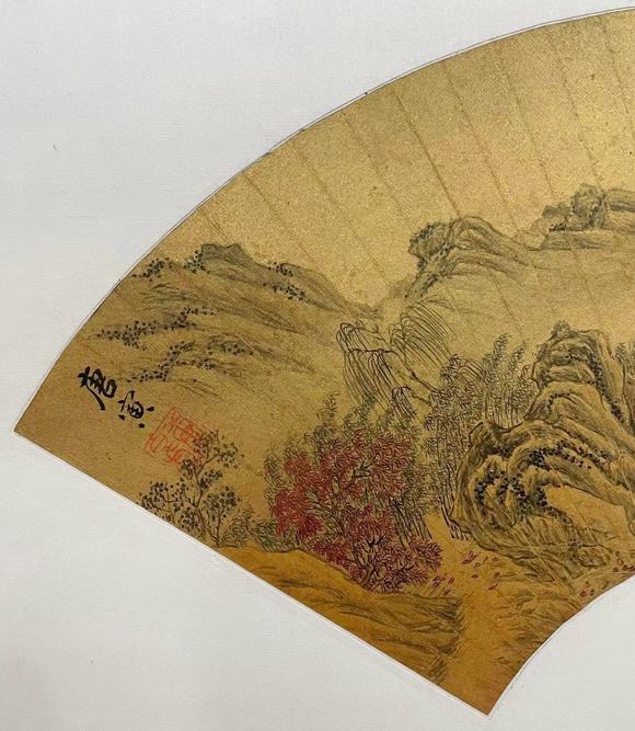 唐寅山水扇面