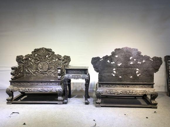 小叶紫檀龙椅