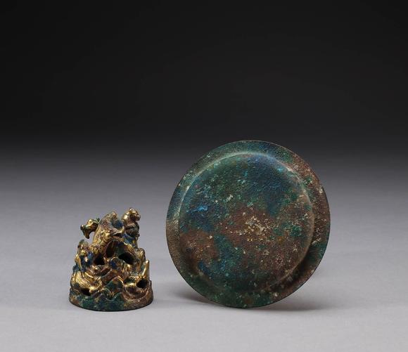 六禾株式会社宋代 铜质铜鎏金博山炉