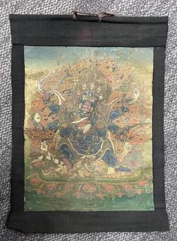18世纪 六臂大黑天唐卡