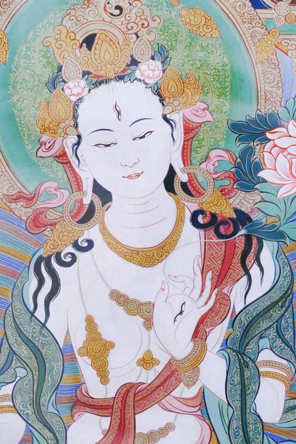 现代白度母唐卡