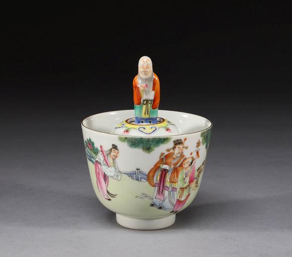 中国清代粉彩公道杯