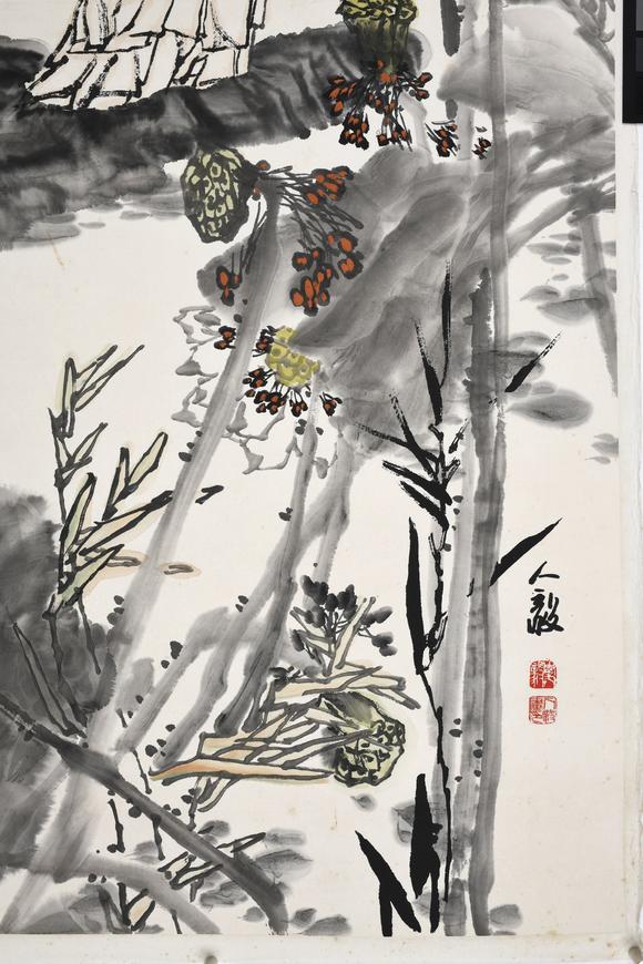 李人毅彩荷仕女