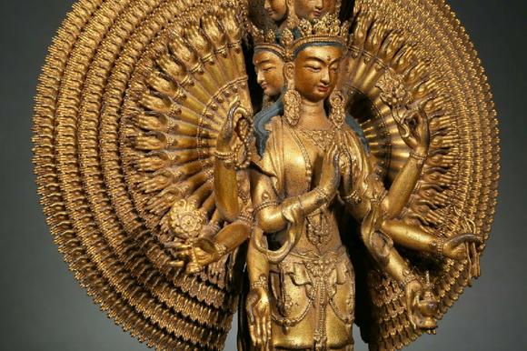 铜鎏金千手观音