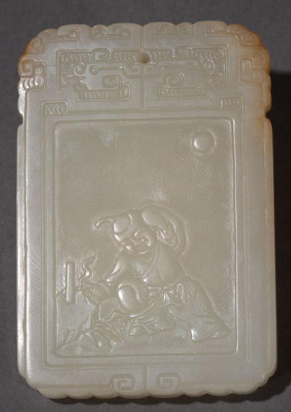ancientchinesehetianjadeplate中国古代和田玉牌子