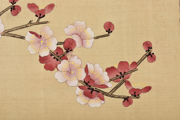 石舟花鳥絹畫十幅shizhouteninkandcoloronsilkpaintingsflowersand