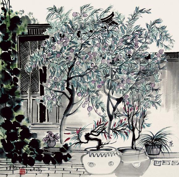 书画艺拍吴冠中 桃树