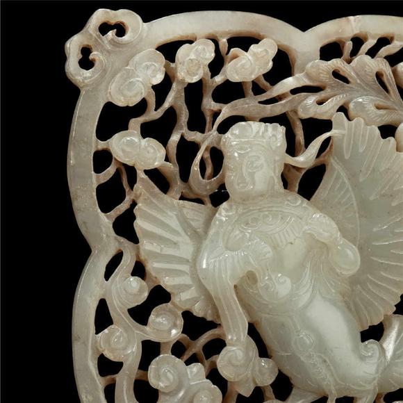 feitianjadependantfromyuan元代飞天玉牌一对