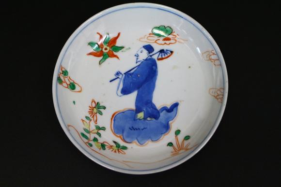 明代天启年制五彩人物盘一对