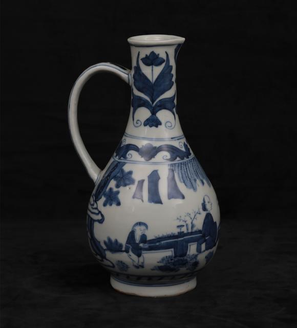 明代青花壶四把fourblueandwhiteewersmingdynasty