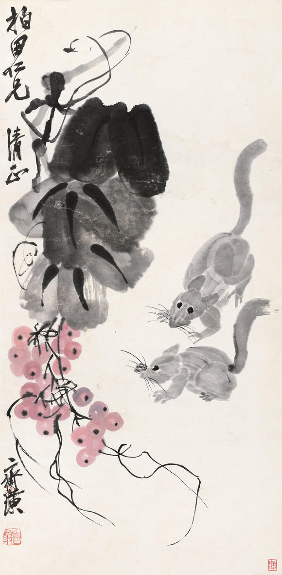齐白石18641957葡萄松鼠