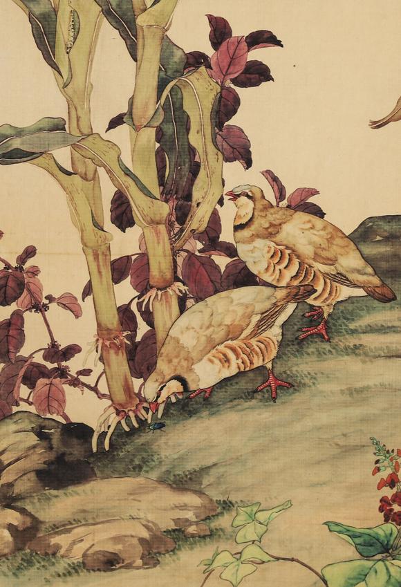 刘奎龄花鸟四条屏liukuilinghasfourscreensofflowersandbirds