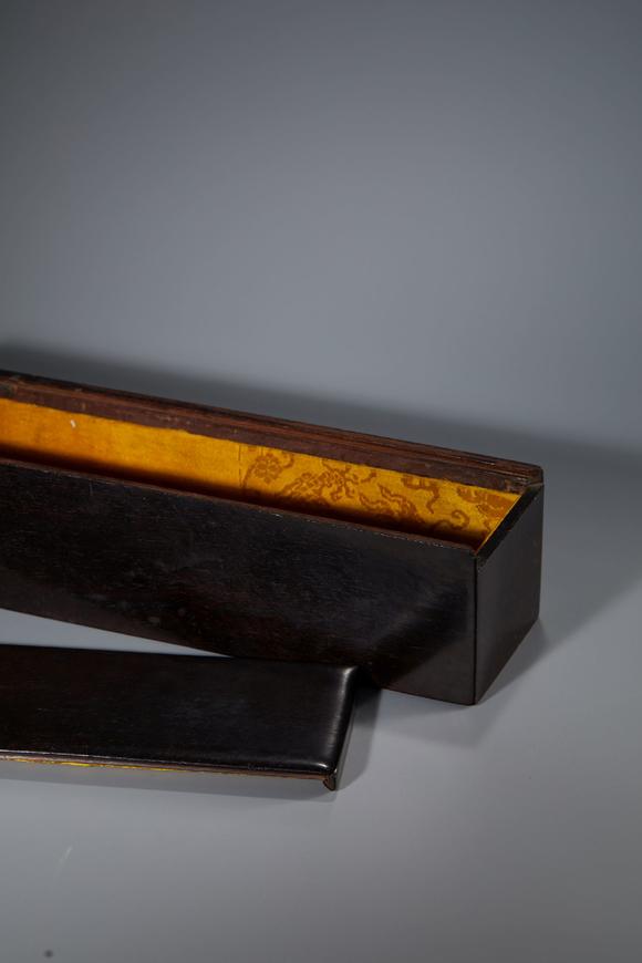 清早期紫檀画盒