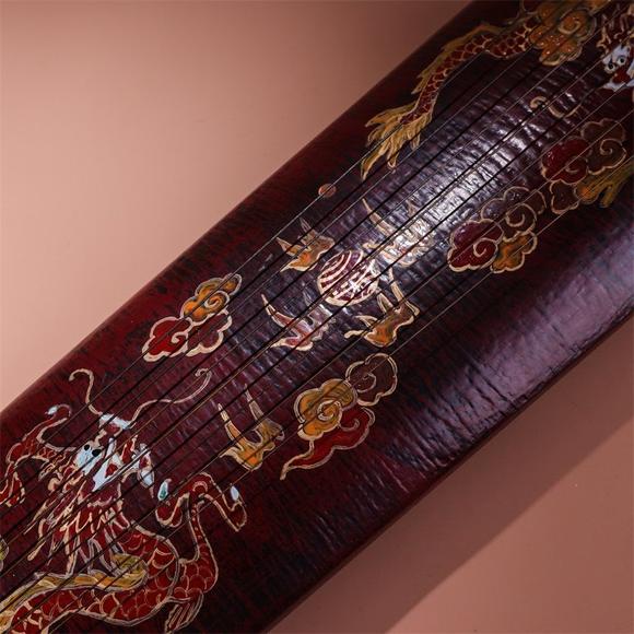 清手工髹漆大圣遗音连珠式古琴附琴套