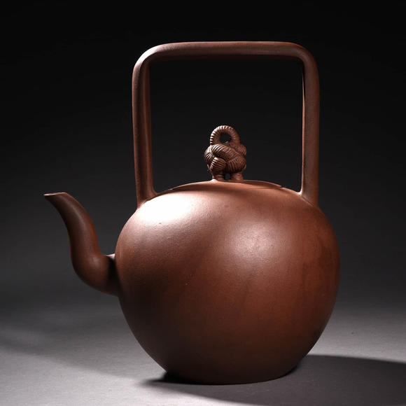 紫砂天球大提梁壶
