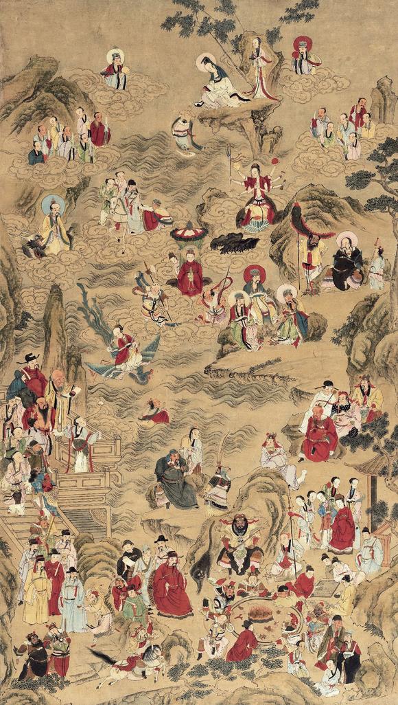 佚名(明)佚名(明) 群仙图高清大图_易拍全球北京荣宝中国书画·古代